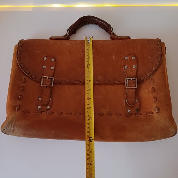 Vintage Montreal Atelier Hand Crafted Leather Stitching Briefcase Messenger Bag - Picture 11 of 16